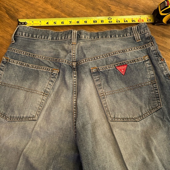 Men’s Vintage GUESS Red Triangle Logo denim shorts 34 - Picture 10 of 10